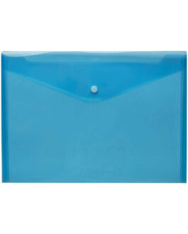 Plastic envelope A4 with clip blue