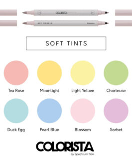 Alcohol Based Marker Set 8pcs 2 tips Colorista Soft Tints