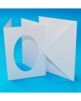 Blanc Card And Envelope A6 White Three-Fold Oval