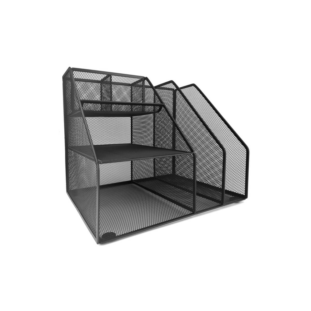 Desk set/magazine rack, seven-piece metal mesh, black, D.Rect - Image 3