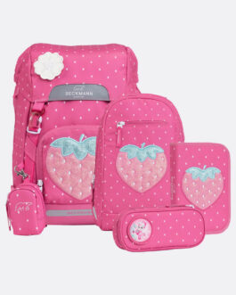 Schoolbag – Backpack Set 6 pieces Beckmann Classic (22 liters), Strawberry
