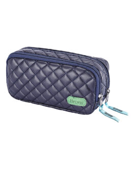 Pencil case Quilted Double Zipped Brons